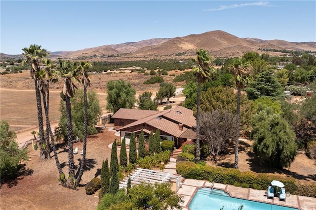 aerial view featuring a mountain view