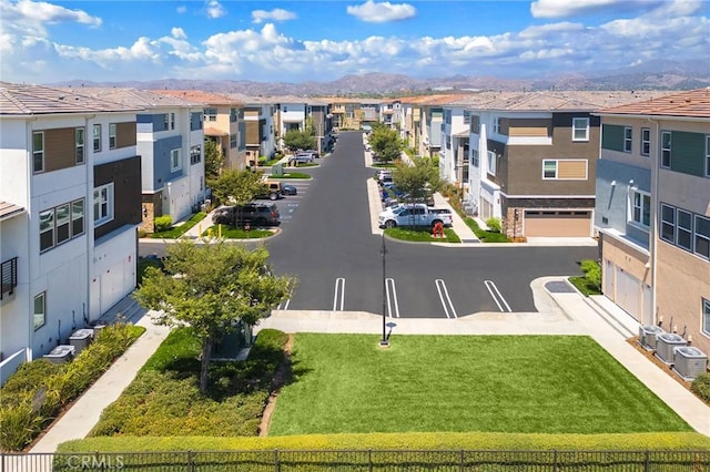 exterior space featuring a mountain view