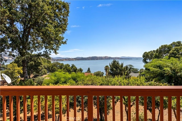 view of water feature with a mountain view