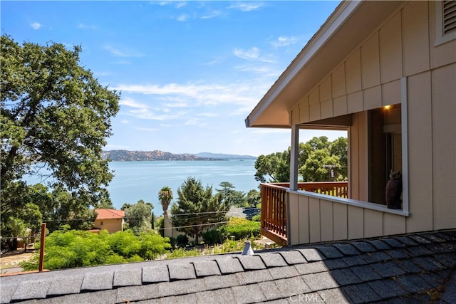 property view of water featuring a mountain view