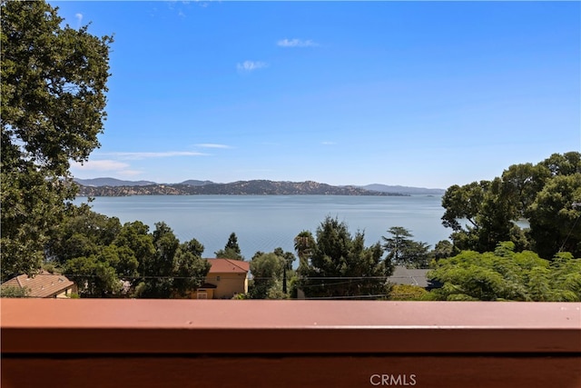 property view of water with a mountain view