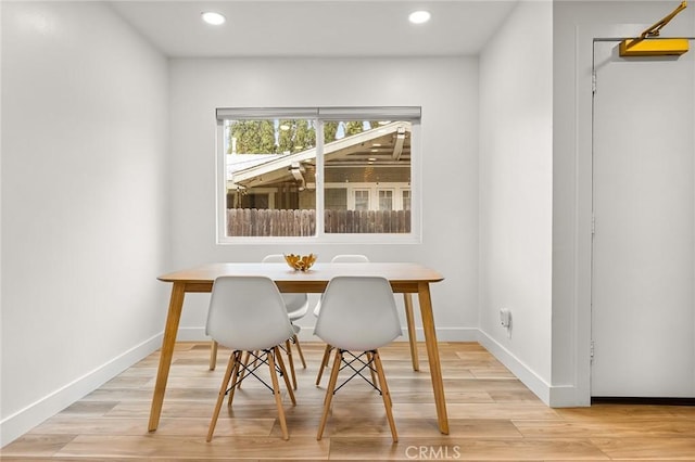 dining area featuring light hardwood / wood-style flooring