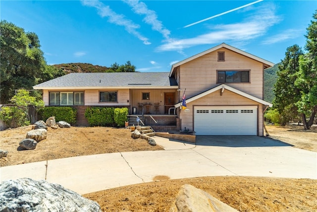 view of front of house featuring a garage