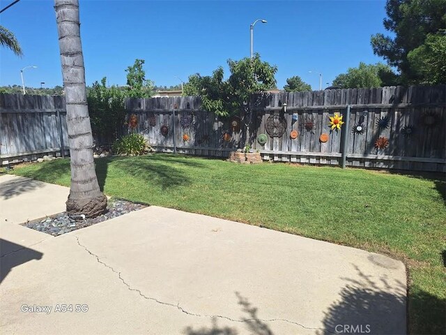 view of yard with a patio