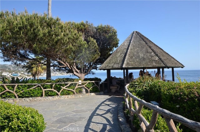 387 Cypress Dr Unit 7, Laguna Beach, CA 92651 - view of home's community with a gazebo and a water view