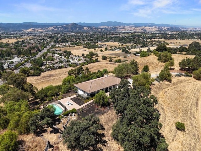 aerial view featuring a mountain view