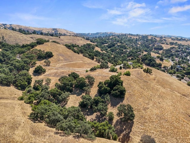 drone / aerial view with a mountain view