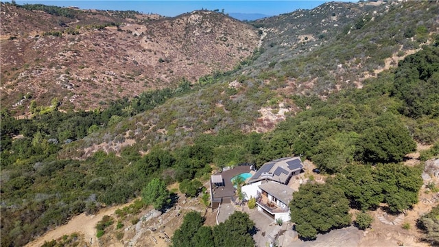 drone / aerial view with a mountain view