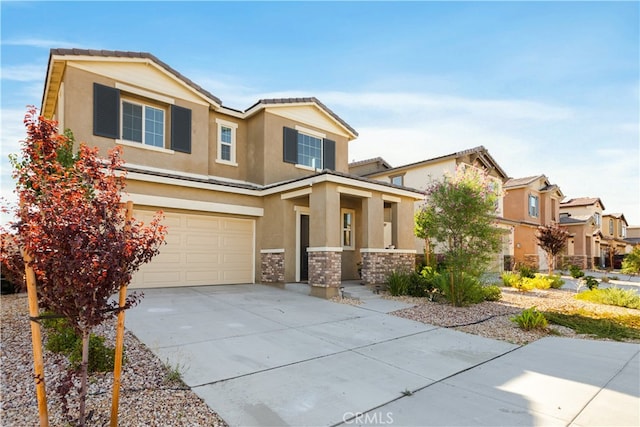 view of front of house with a garage