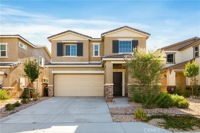 view of front of house with a garage