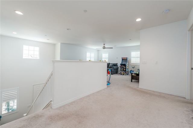 34334 Swordfern Pl, Murrieta, CA 92563 - interior space with light carpet and ceiling fan