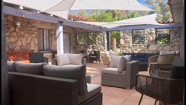 view of patio / terrace featuring an outdoor living space