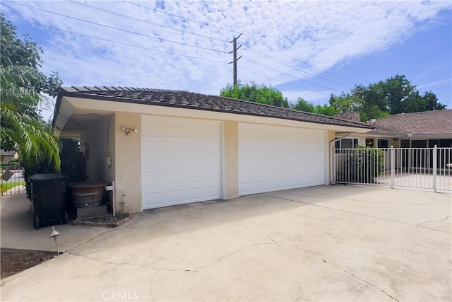 view of garage