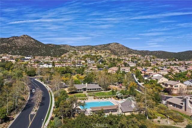 bird's eye view featuring a mountain view