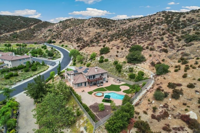 aerial view featuring a mountain view