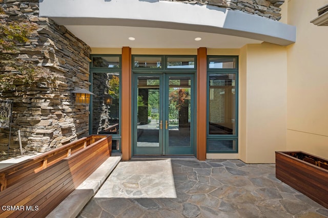 entrance to property with french doors