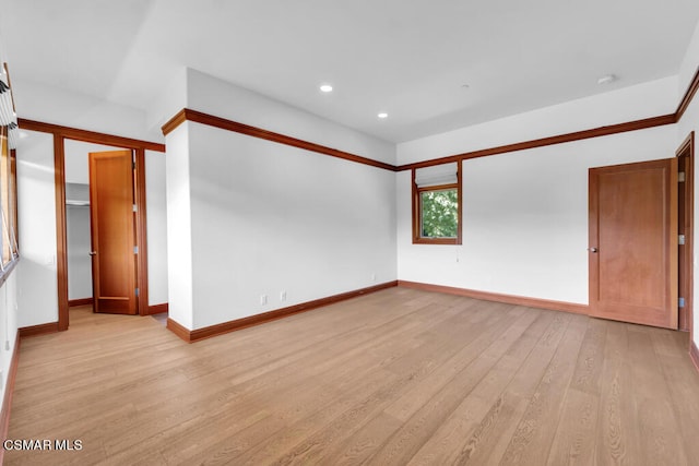 empty room featuring light hardwood / wood-style flooring