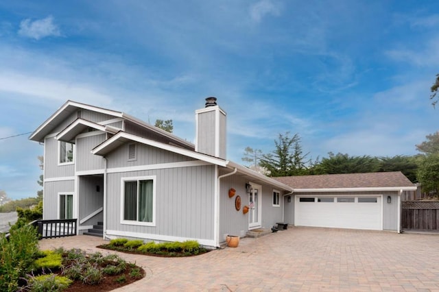 view of front of house featuring a garage