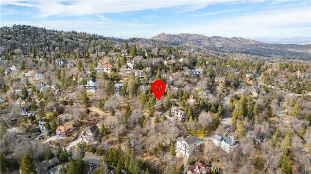 aerial view with a mountain view