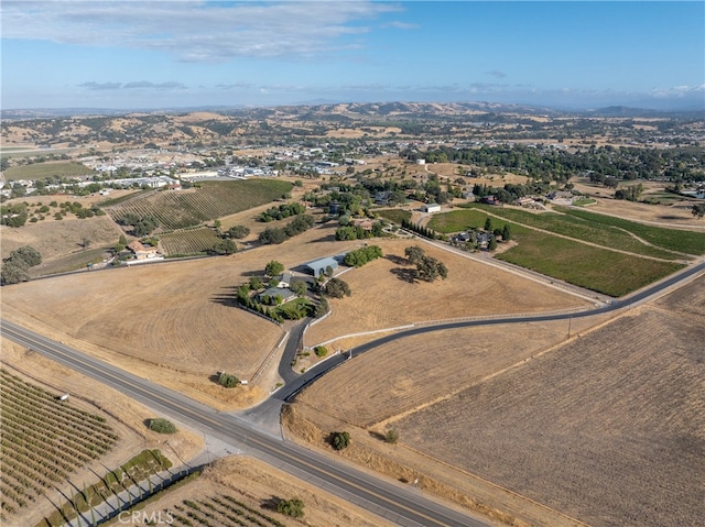 bird's eye view with a rural view