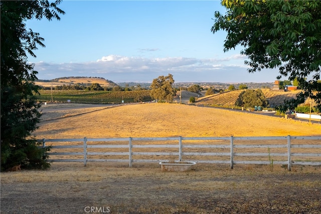 view of yard featuring a rural view