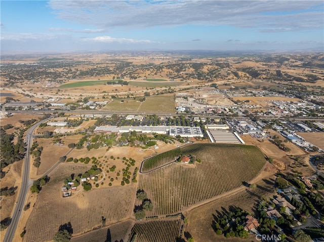 aerial view featuring a rural view