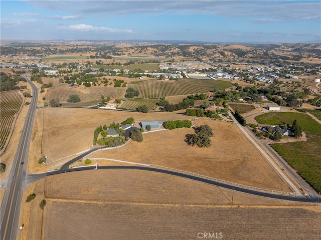 drone / aerial view with a rural view