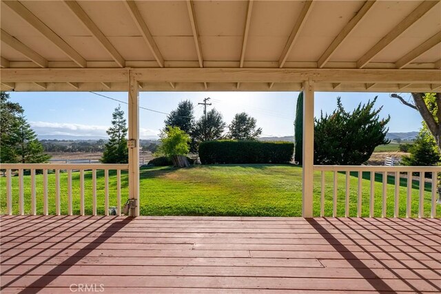 deck with a lawn