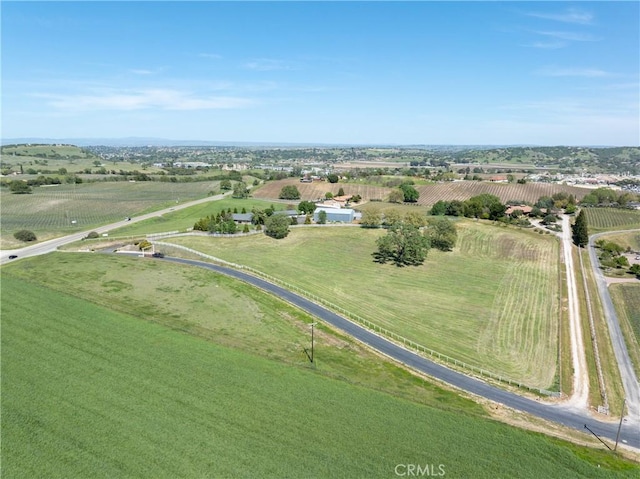 aerial view featuring a rural view