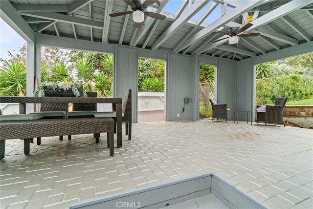 view of patio / terrace with ceiling fan