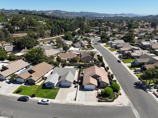 bird's eye view with a mountain view