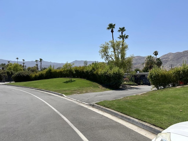 view of road featuring a mountain view