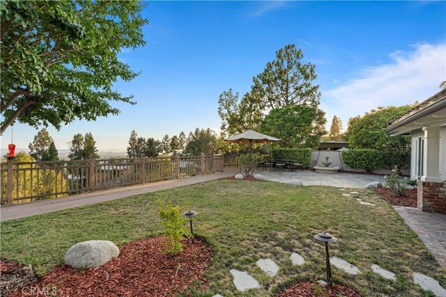 view of yard with a patio area