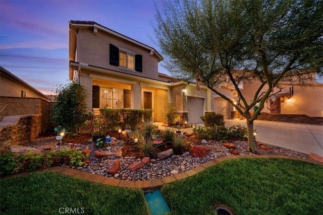 view of front of house featuring a garage