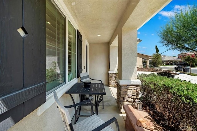 view of patio featuring covered porch