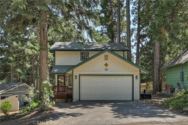 view of front of home with a garage