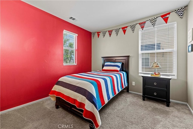 bedroom with carpet floors