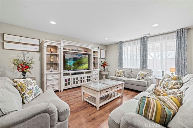 living room featuring hardwood / wood-style floors