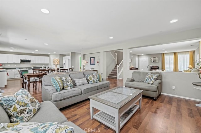 living room featuring hardwood / wood-style flooring