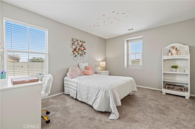 bedroom with carpet