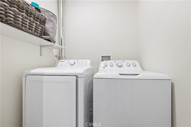 laundry room featuring washer and dryer