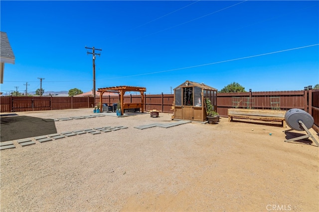 view of yard with a gazebo and a patio