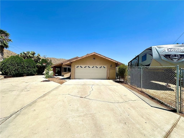 view of front of house with a garage