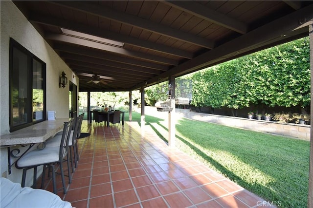 view of patio / terrace with ceiling fan