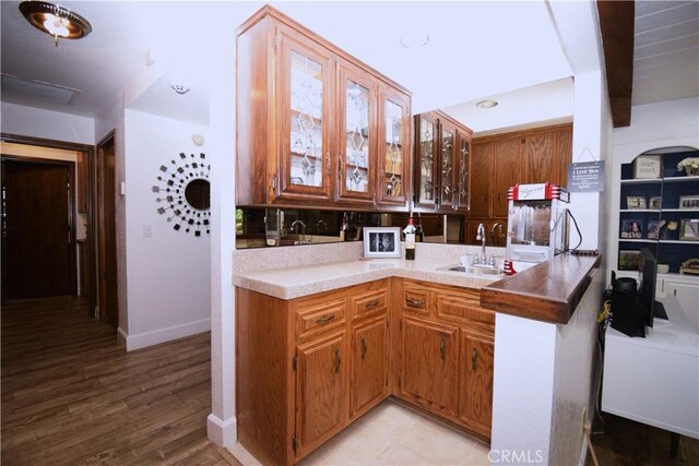 kitchen featuring light hardwood / wood-style floors and sink