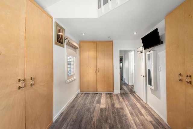 hall featuring dark hardwood / wood-style flooring