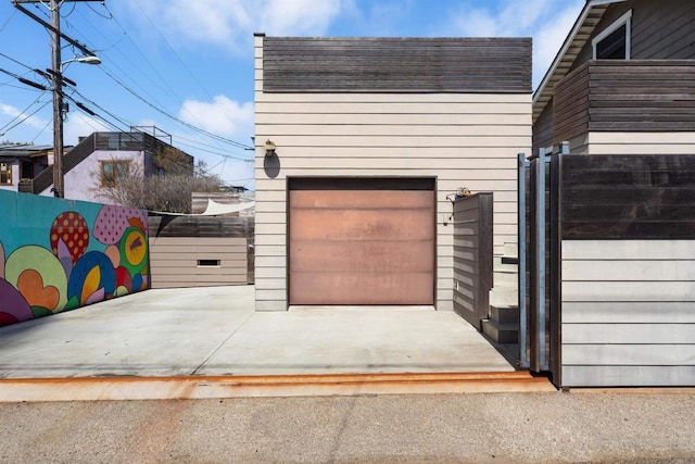 view of garage