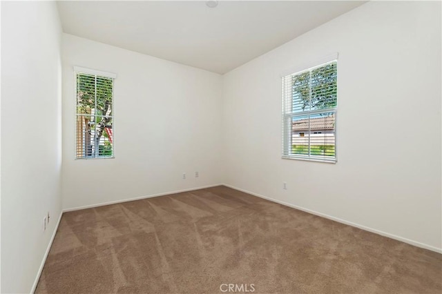 view of carpeted spare room