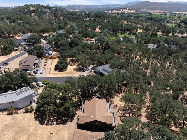 aerial view with a mountain view