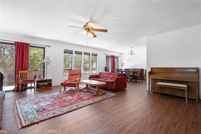 19680 Sugarwood Ct, Hidden Valley Lake, CA 95467 - living room with wood finished floors, ceiling fan, and a healthy amount of sunlight